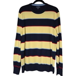 Brooks Brothers Men's Striped Extra Fine Merino Wool CrewNeck Sweater Si…